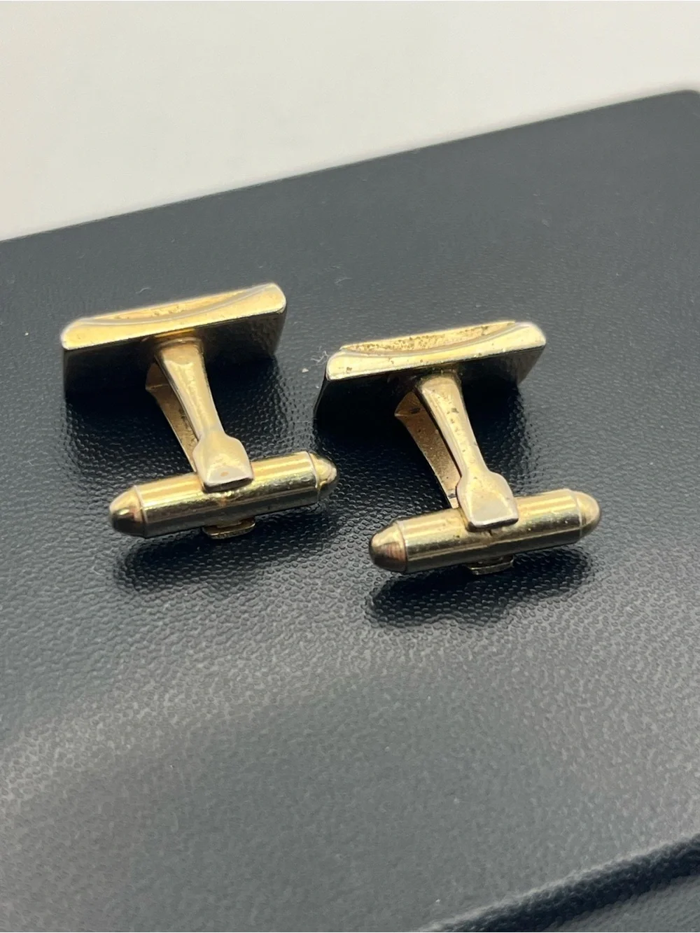 MCM atomic starburst Pioneer gold tone diamond chip vintage cufflinks 1960’s